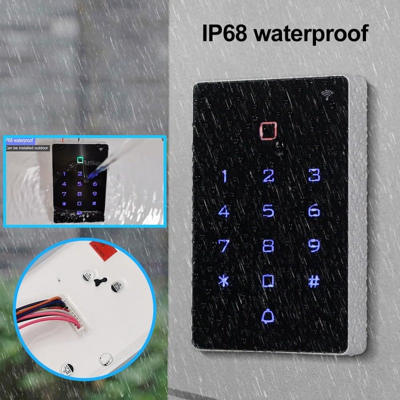 HENAXSAD مجموعة نظام التحكم في الوصول الذكي HERNAS، قفل باب مقاوم للماء IP68 للاستخدام الخارجي، تحكم عن بُعد عبر تطبيق Tuya، مع قفل مغناطيسي بقوة 600 رطل ومحول طاقة 12 فولت، سجلات فتح قابلة للتتبع - Image 4